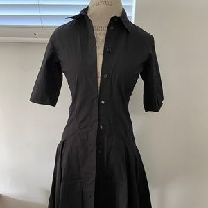 Proenza Schouler White Label A Line Black Shirt Dress Flare Midi